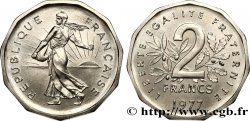 Pré-série de 2 francs Semeuse, nickel, sans le mot essai, tranche à 11 pans, listel rond 1977 Pessac GEM.123 13
