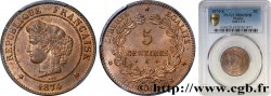 5 centimes Cérès 1874 Bordeaux F.118/10 FDC65 PCGS