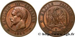 Dix centimes Napoléon III, tête nue 1855 Rouen F.133/22