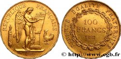100 francs or Génie, tranche inscrite en relief Dieu protège la France 1881 Paris F.552/4