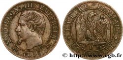 Un centime Napoléon III, tête nue, différent ancre 1855 Lyon F.102/20