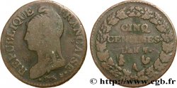 Cinq centimes Dupré, grand module 1799 Paris F.115/46