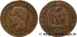 Cinq centimes Napoléon III, tête nue 1855 Lyon F.116/22