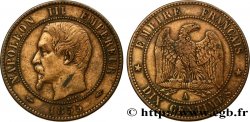 Dix centimes Napoléon III, tête nue 1855 Paris F.133/19
