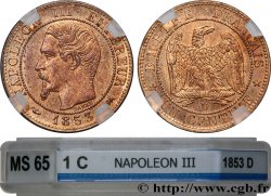 Un centime Napoléon III, tête nue 1853 Lyon F.102/4