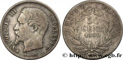 50 centimes Napoléon III, tête nue 1860 Strasbourg F.187/15