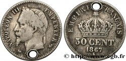 50 centimes Napoléon III, tête laurée 1867 Bordeaux F.188/19