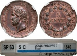 Essai de 5 centimes en bronze, signature BARRE 1840 1840  VG.2917 