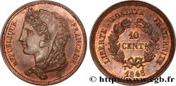 Concours de 10 centimes, essai en cuivre par Gayrard, deuxième concours, premier avers, troisième revers 1848 Paris VG.3142  