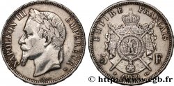 5 francs Napoléon III, tête laurée 1869 Strasbourg F.331/15