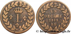 Un décime à l’L couronnée 1815  Strasbourg F.132A/3 S25 