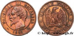 Deux centimes Napoléon III, tête nue 1855 Marseille F.107/35