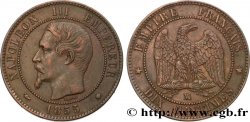 Dix centimes Napoléon III, tête nue, différent levrette 1855 Marseille F.133/30
