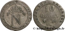 10 cent. à l&nbsp;N couronnée 1808 Strasbourg F.130/4