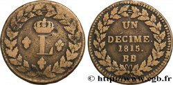 Un décime à l’L couronnée 1815  Strasbourg F.132A/3