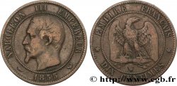 Dix centimes Napoléon III, tête nue 1855 Lille F.133/32