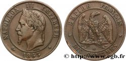 Dix centimes Napoléon III, tête laurée 1863 Strasbourg F.134/11 TB35 