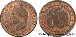 Deux centimes Napoléon III, tête laurée 1861 Bordeaux F.108/3
