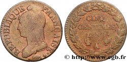 Cinq centimes Dupré, grand module 1799 Paris F.115/44