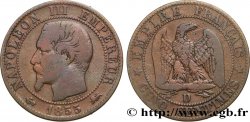 Cinq centimes Napoléon III, tête nue 1855 Lyon F.116/23