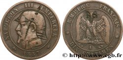 Dix centimes Napoléon III, tête nue, satirique 1857 Paris F.133/41 var.