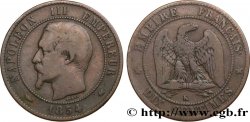 Dix centimes Napoléon III, tête nue 1854 Bordeaux F.133/16