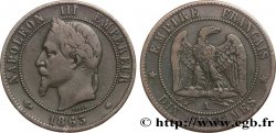 Dix centimes Napoléon III, tête laurée 1863 Paris F.134/10