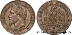 Cinq centimes Napoléon III, tête laurée 1863 Strasbourg F.117/11