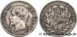 20 centimes Napoléon III, tête nue 1863 Strasbourg F.148/18