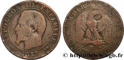 Cinq centimes Napoléon III, tête nue 1857 Rouen F.116/38