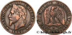 Cinq centimes Napoléon III, tête laurée 1862 Paris F.117/7