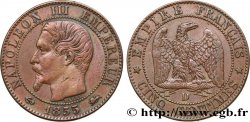 Cinq centimes Napoléon III, tête nue 1855 Lyon F.116/23