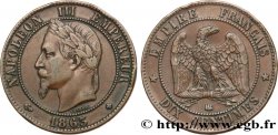 Dix centimes Napoléon III, tête laurée 1863 Strasbourg F.134/11