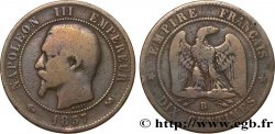 Dix centimes Napoléon III, tête nue 1857 Rouen F.133/42