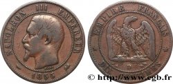 Dix centimes Napoléon III, tête nue 1855 Lyon F.133/25