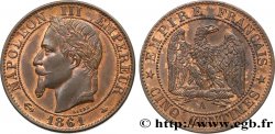 Cinq centimes Napoléon III, tête laurée 1861 Paris F.117/4