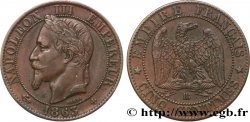Cinq centimes Napoléon III, tête laurée 1863 Strasbourg F.117/11