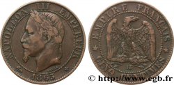 Cinq centimes Napoléon III, tête laurée 1865 Strasbourg F.117/17