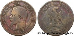 Dix centimes Napoléon III, tête nue 1855 Strasbourg F.133/23