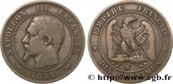 Dix centimes Napoléon III, tête nue 1855 Lille F.133/32