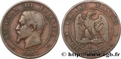 Dix centimes Napoléon III, tête nue 1857 Rouen F.133/42
