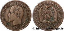 Cinq centimes Napoléon III, tête nue 1855 Lyon F.116/22