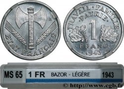 1 franc Francisque, légère 1943  F.223/3