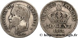 50 centimes Napoléon III, tête laurée 1865 Strasbourg F.188/7 B12 
