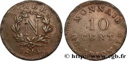 10 cent. Anvers à l’N, frappe de l’atelier de Wolschot 1814 Anvers F.130A/4
