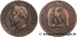 Dix centimes Napoléon III, tête laurée 1861 Strasbourg F.134/5