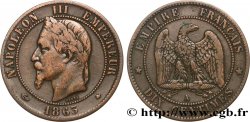 Dix centimes Napoléon III, tête laurée 1863 Paris F.134/10