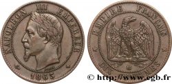 Dix centimes Napoléon III, tête laurée 1863 Strasbourg F.134/11