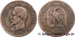 Dix centimes Napoléon III, tête nue 1855 Lyon F.133/25