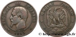Dix centimes Napoléon III, tête nue 1855 Lille F.133/32